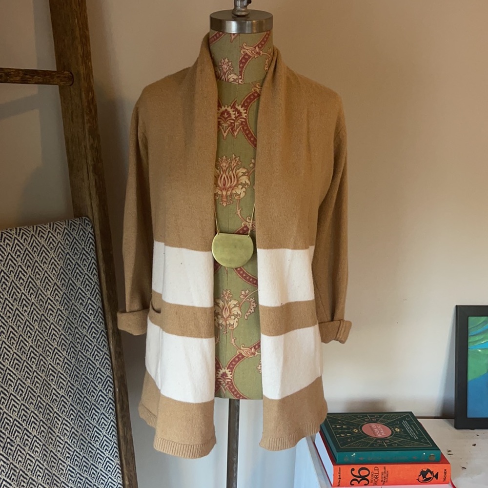 LOFT Caramel Open Cardigan